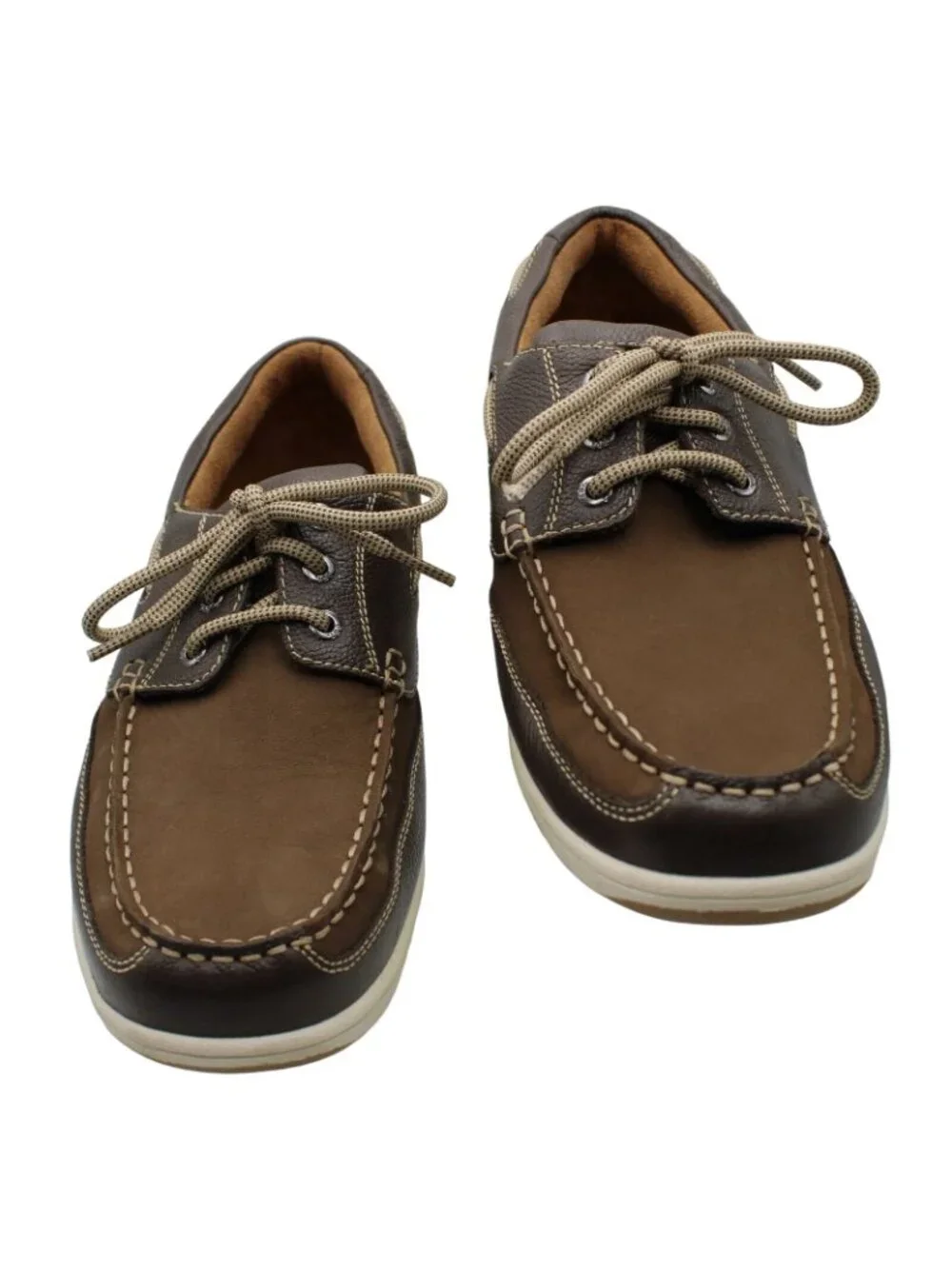 Florsheim Mens Lakeside Oxford Boat Shoes Brown Nubuck Size 9W Minimally Worn
